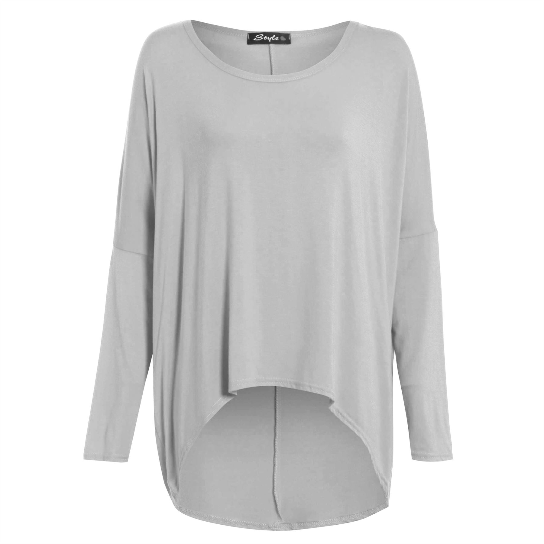 Plus Size Ladies Womens Oversize Lagenlook Baggy Off Shoulder Hi Lo Jumper Top - Picture 13 of 17