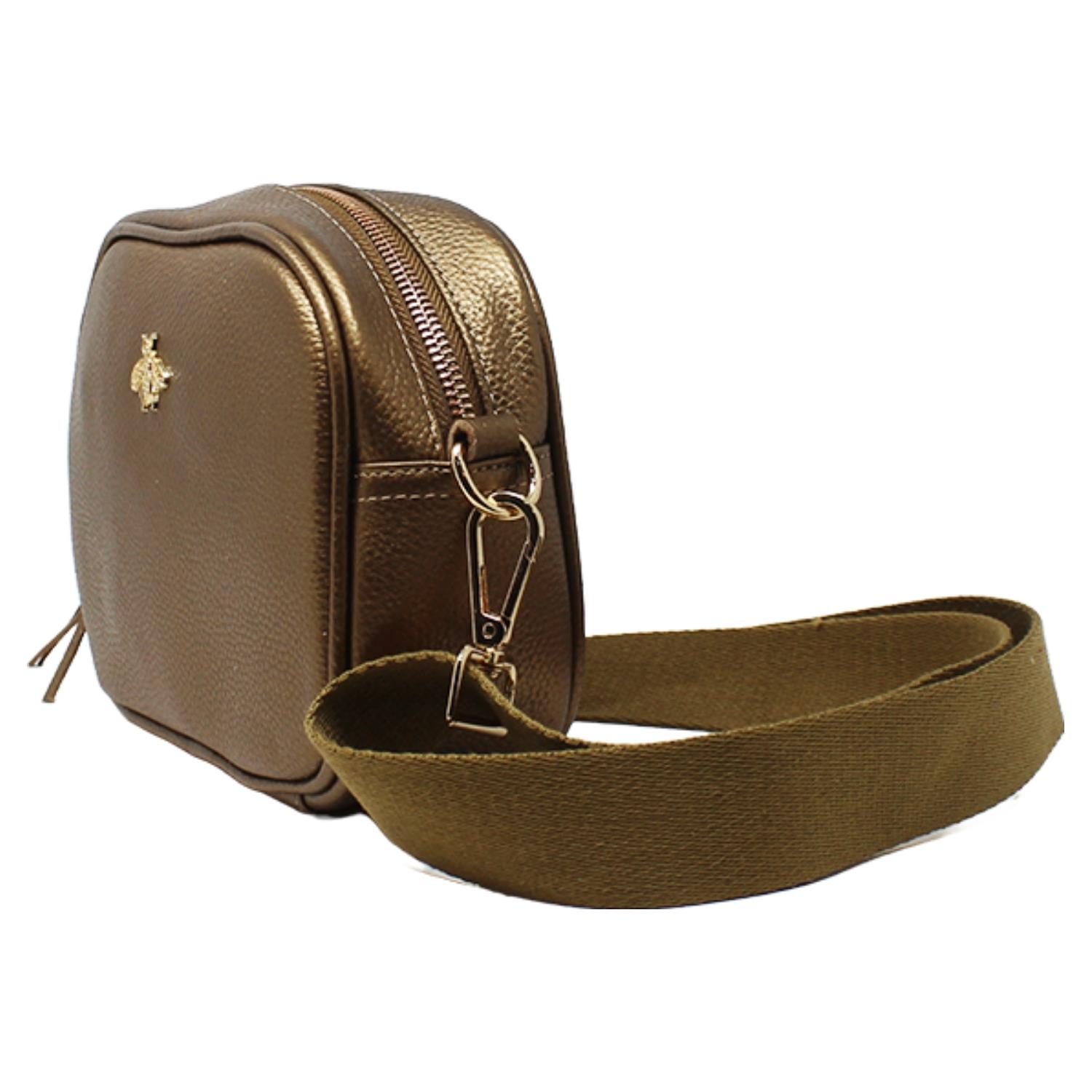 Real Leather Small Crossbody Bag Women Shoulder Handbag with Bee Decor - Picture 20 of 47