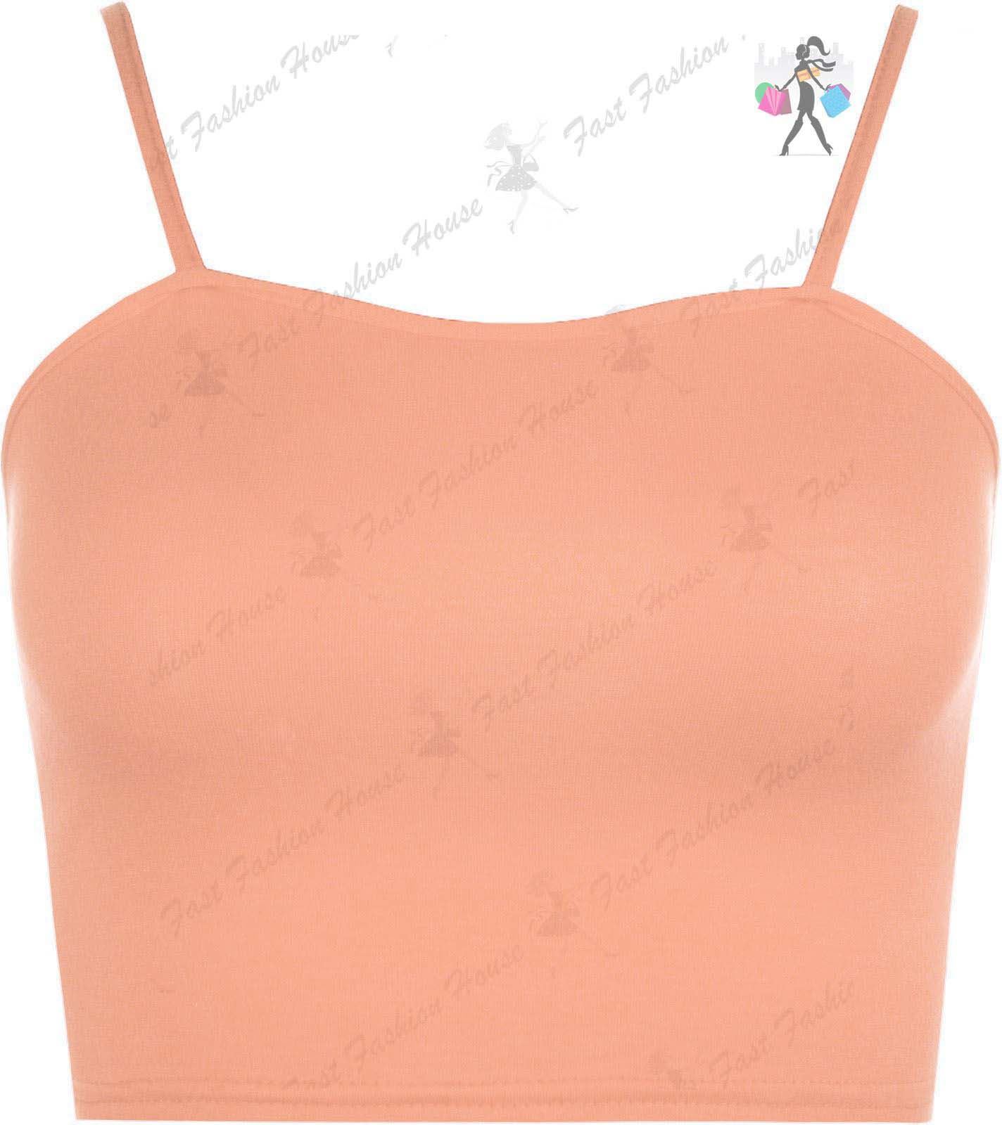 Ladies Womens Plain Bandeau Sleeveless Strappy Camisole Bralet Boobtube Crop Top - Picture 30 of 43