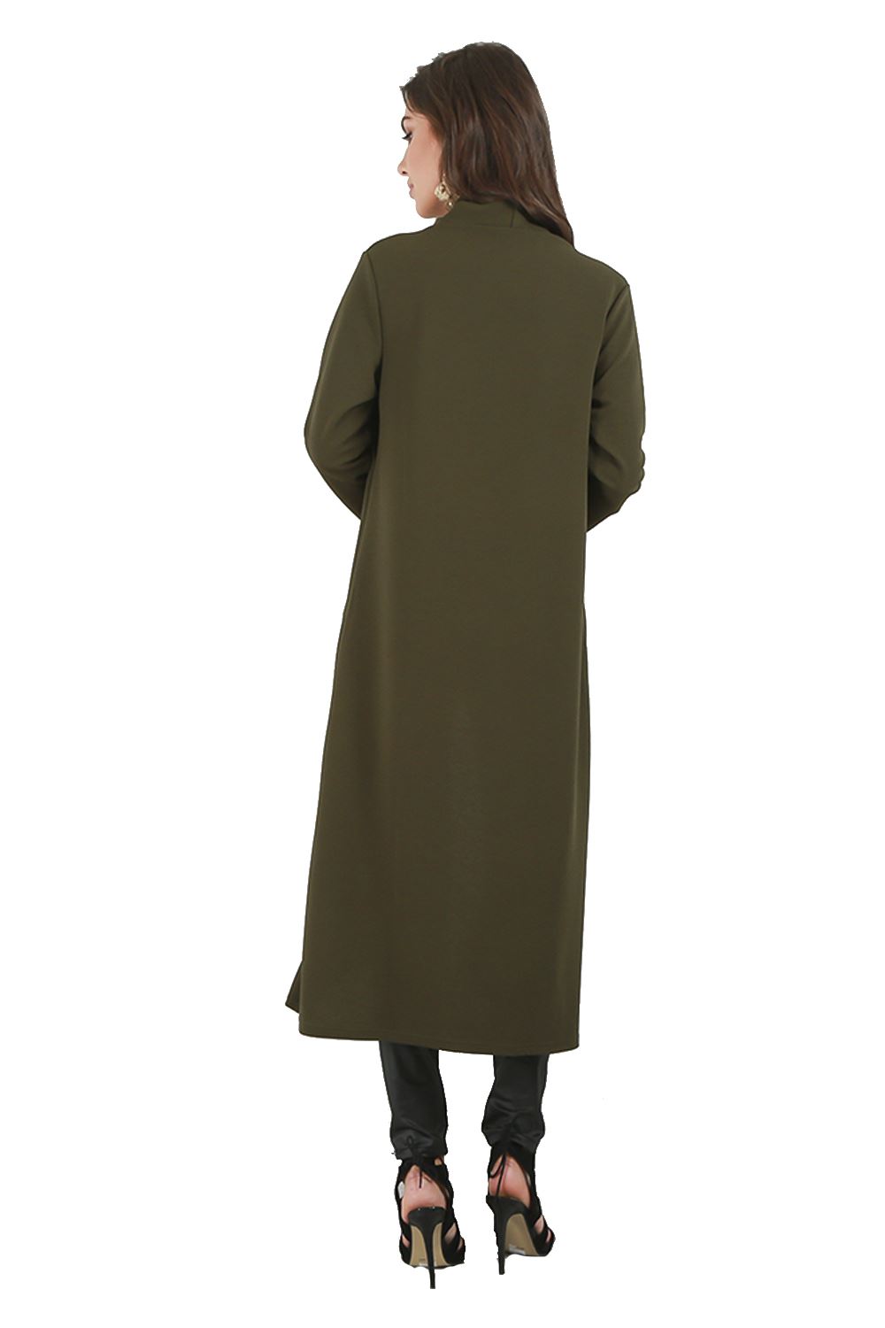 Plain Band Full Sleeves Oversize Baggy Open Front Duster Womens Cardigan - Picture 25 of 51