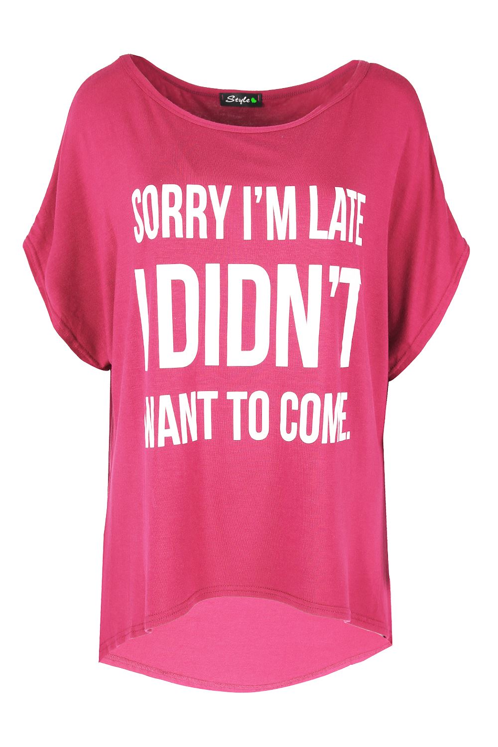 Womens Ladies Scoop Neck Batwing Short Sleeve LOVE High Low Baggy T Shirt Top - Picture 9 of 55