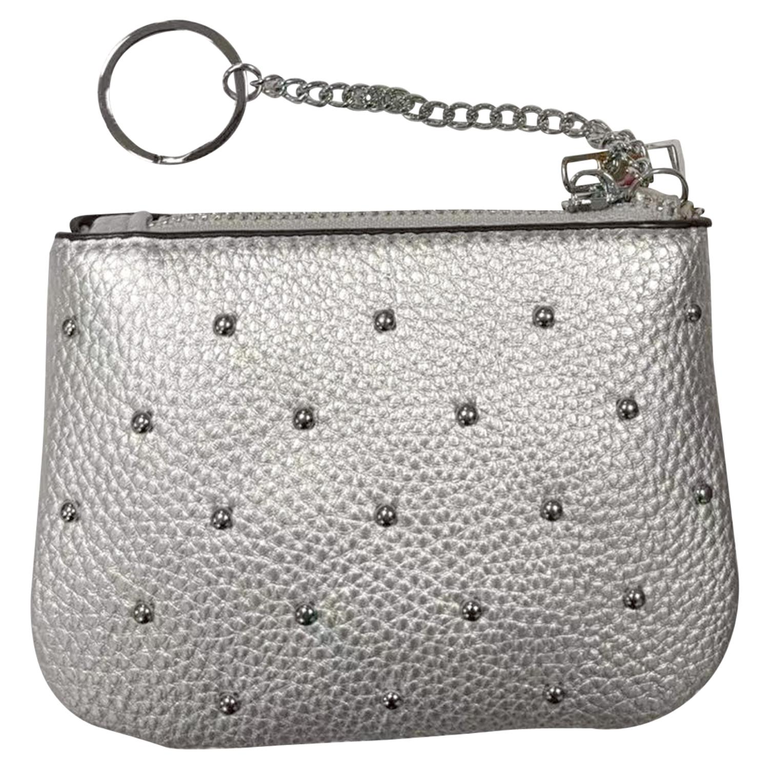 Trendy Studded PU Leather Coin Purse Small Wallet with Zip Closure and Keychain - Picture 16 of 19