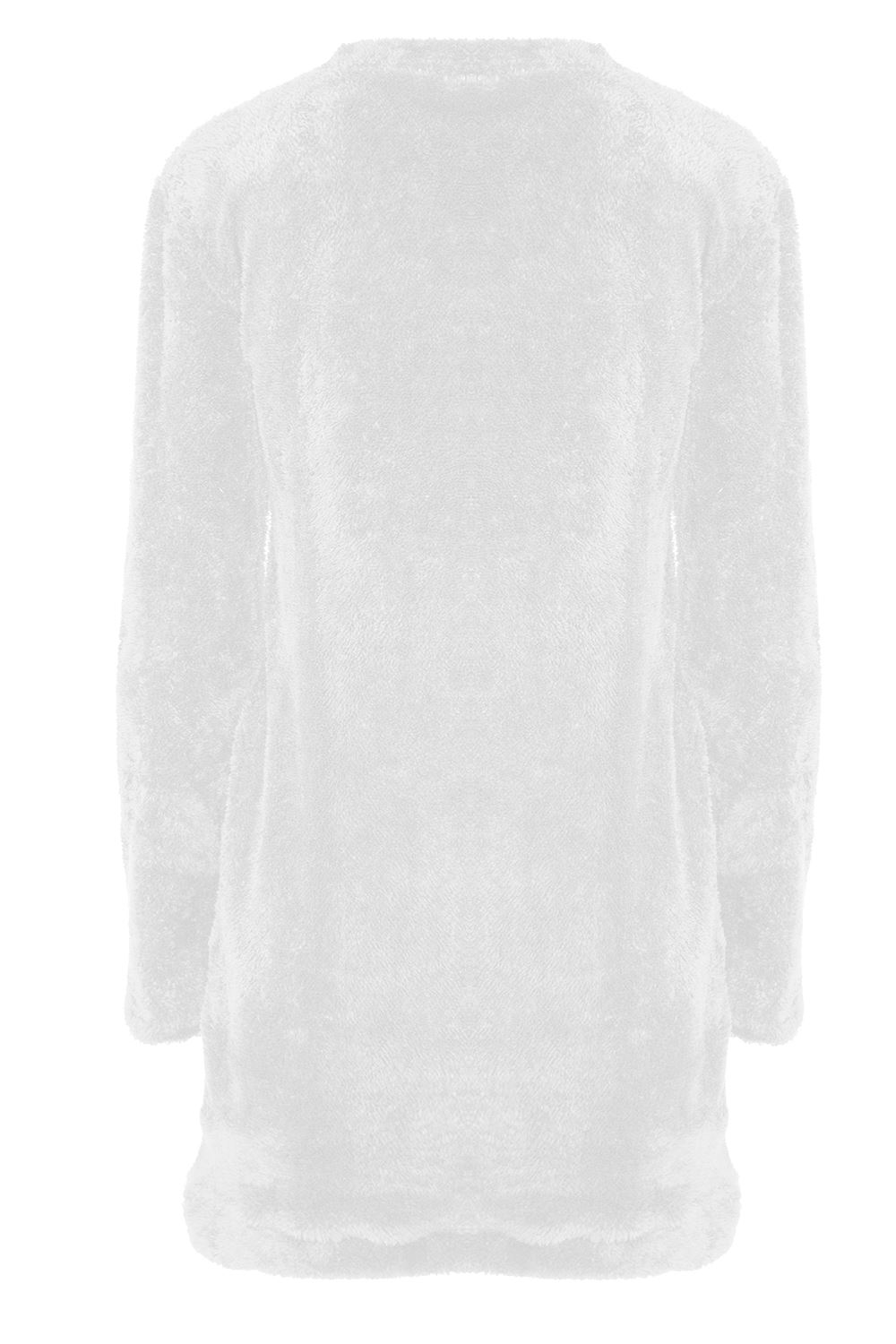 Womens Fluffy Faux Fur Long Sleeve Ladies Fleece Baggy Oversized Jumper Dress - Picture 10 of 22