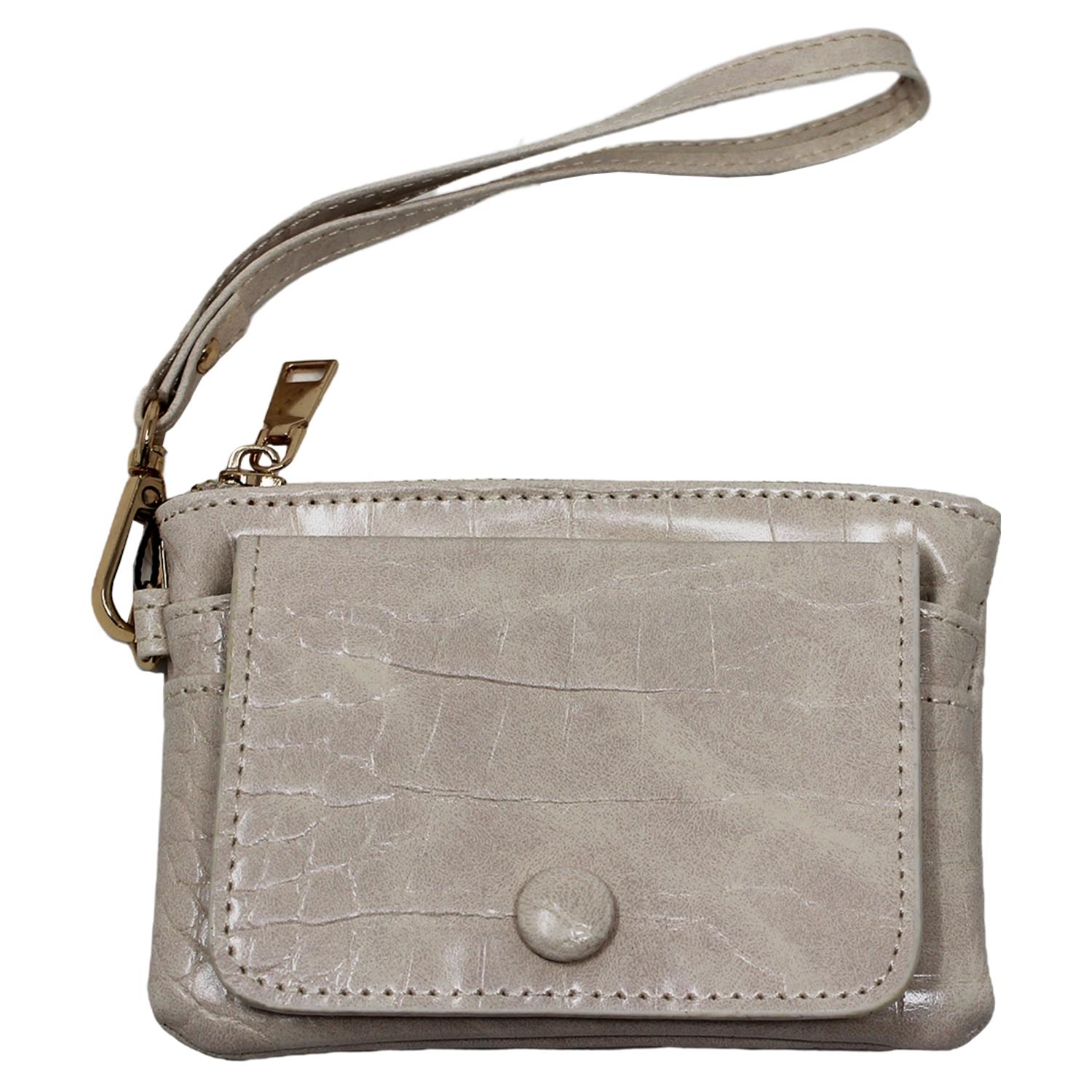 Stylish Womens Zipped Card Holder Pouch with Hand Strap Durable Everyday Wallet - Picture 20 of 29