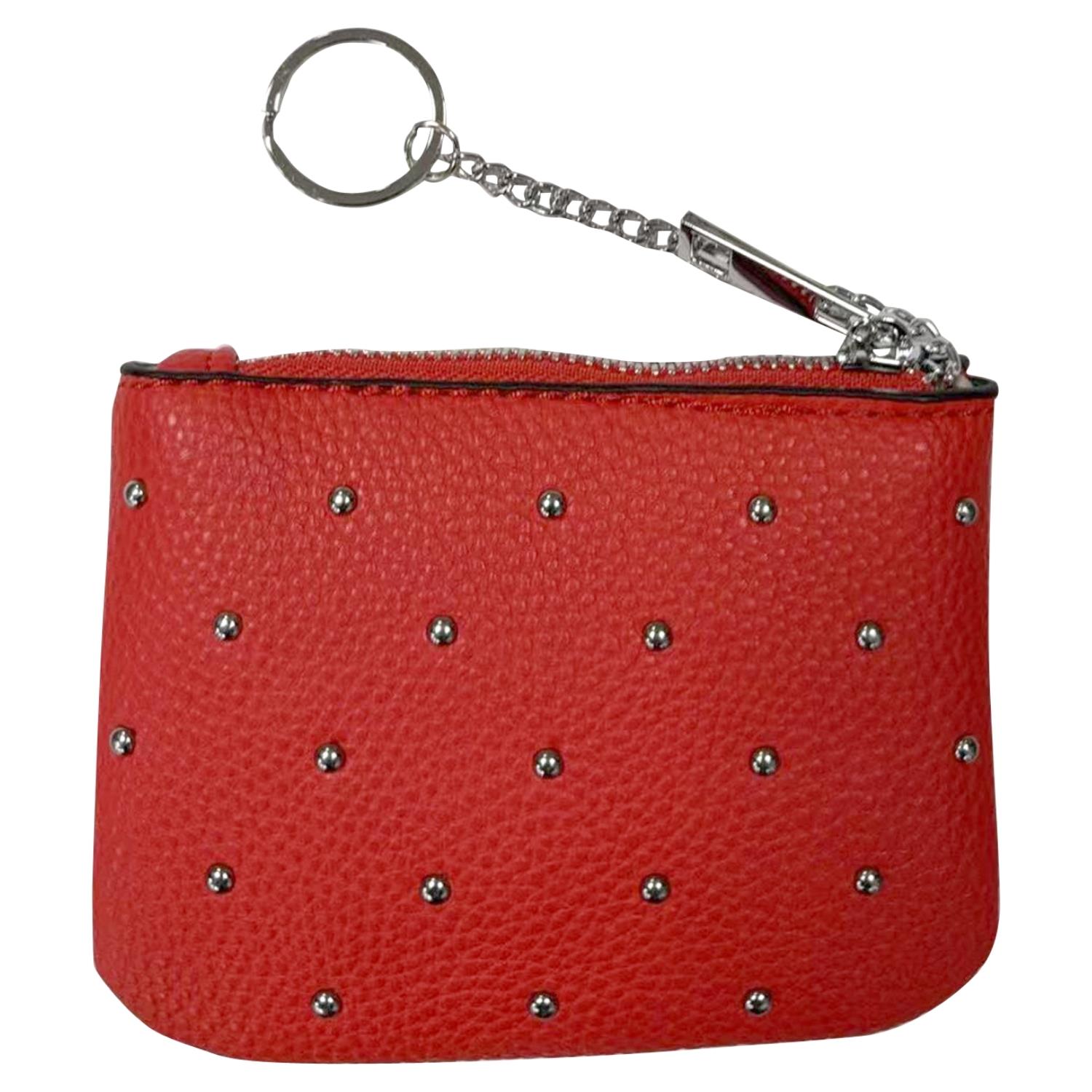Trendy Studded PU Leather Coin Purse Small Wallet with Zip Closure and Keychain - Picture 14 of 19