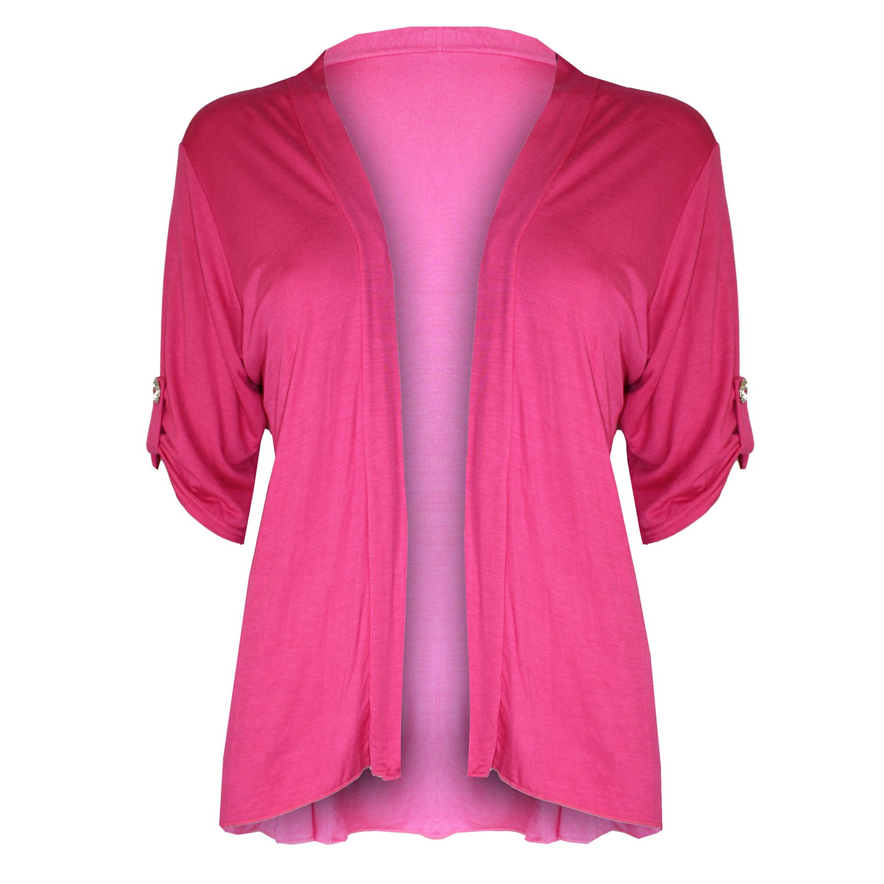 New Womens Ladies Casual 3/4 Sleeve Blazer Open Front Jacket Boyfriend Cardigan - Picture 16 of 28