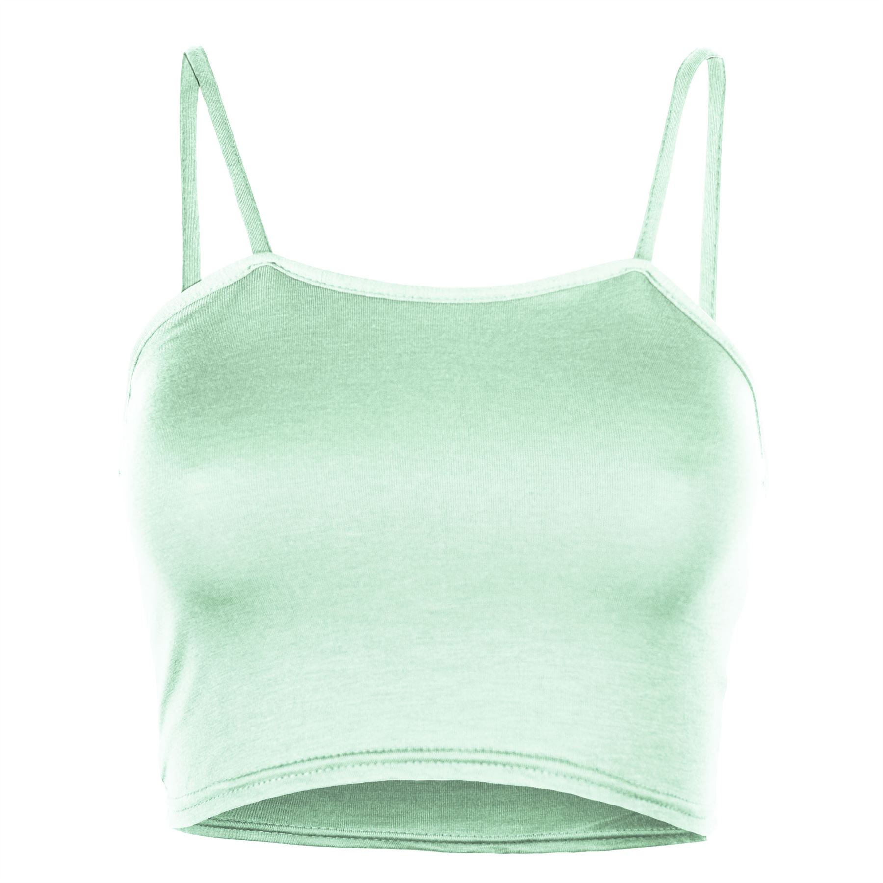 Ladies Womens Plain Bandeau Sleeveless Strappy Camisole Bralet Boobtube Crop Top - Picture 34 of 43