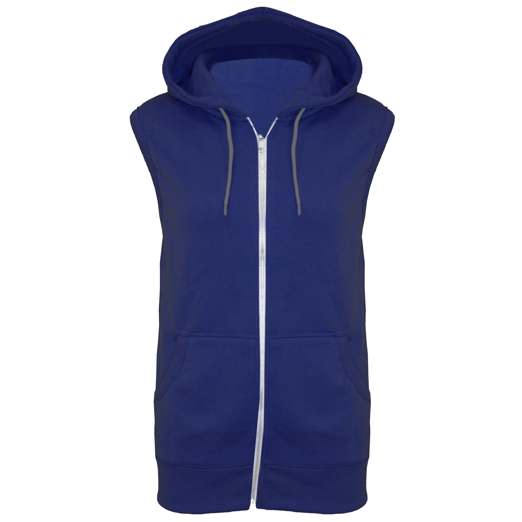 Mens Sleeveless Hooded Zipper Sweatshirt Hoodie Casual Gilet Jacket