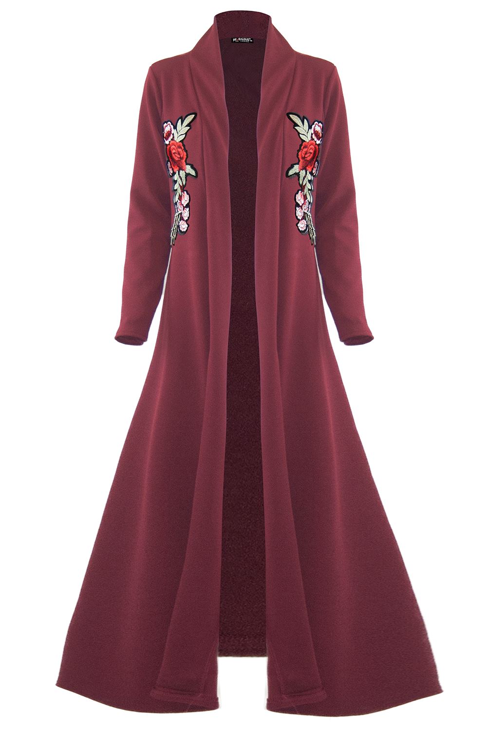 New Ladies Open Flare Floaty Flowy Maxi Cardigan Womens Long Trench Coat Jacket - Picture 34 of 36