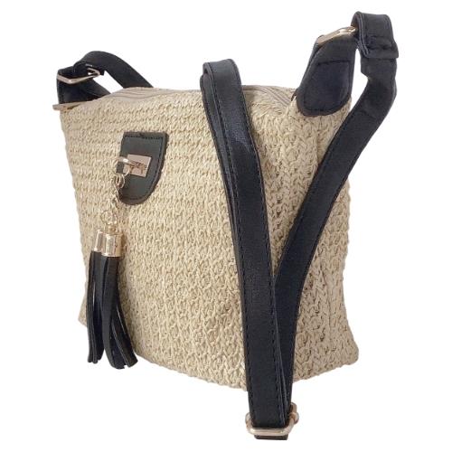 Ladies Boho Straw Crossbody Bag Lightweight Tote Woven Shoulder Purse Handbag - Picture 3 of 32