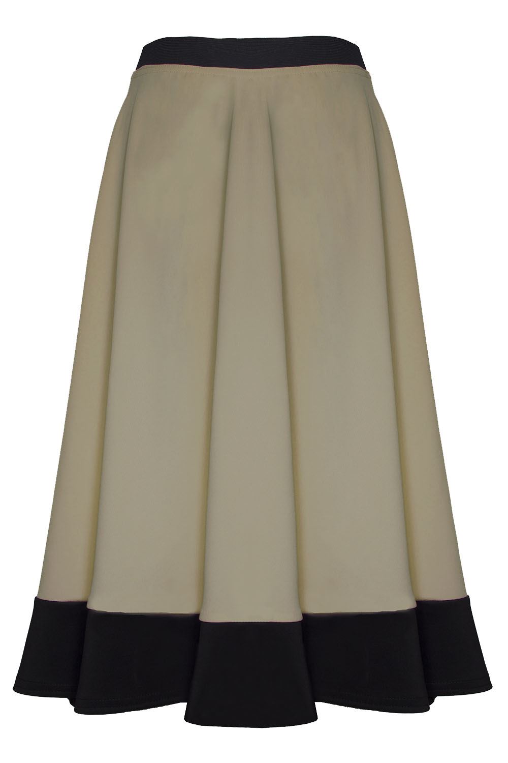 Womens Ladies Celeb Stretch Panel Scuba Flared Skater Swing Midi Skirt Plus Size - Picture 16 of 22