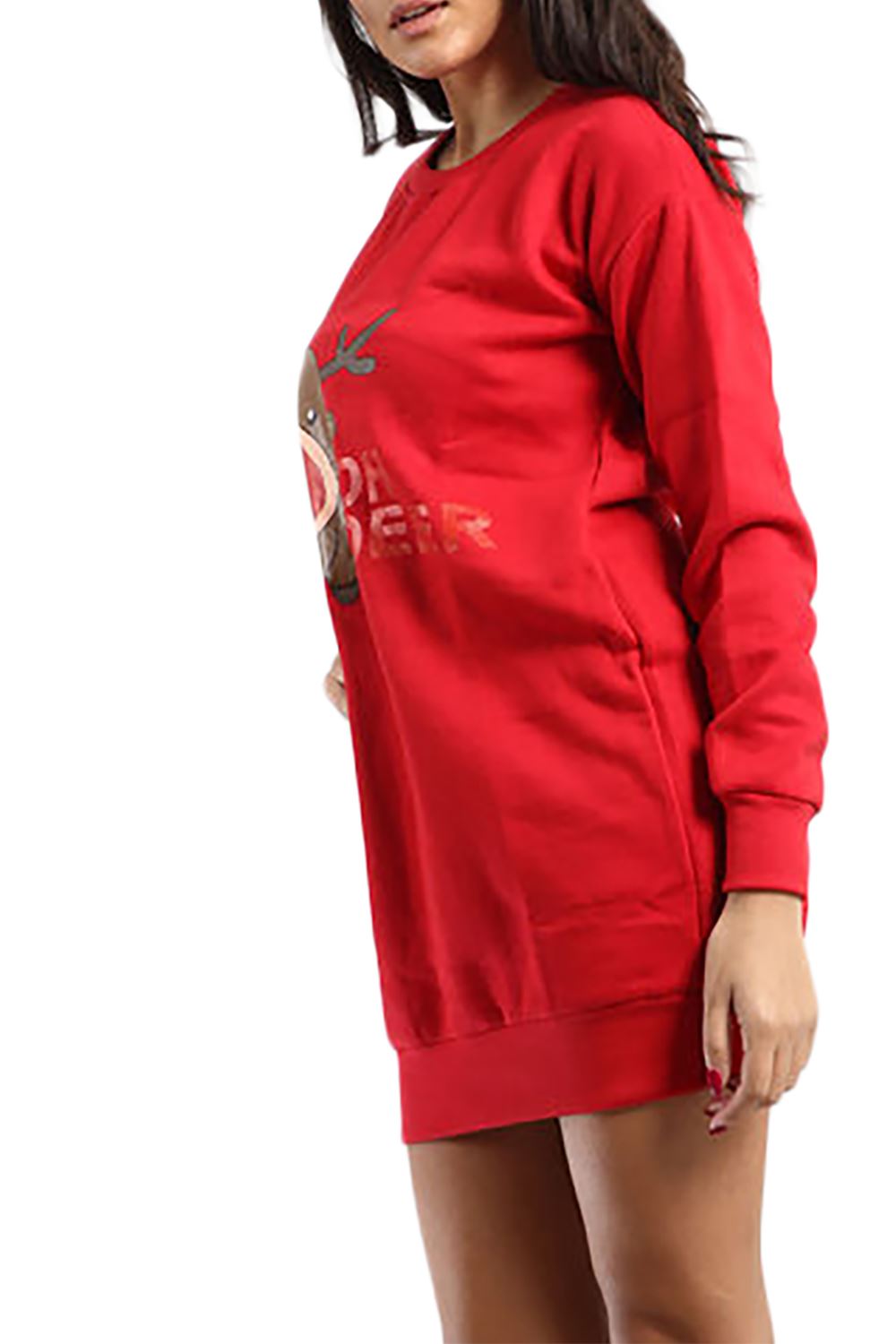 Womens Ladies Oversized Fleece Long Gold Foil Skull Sweatshirt Tunic Mini Dress - Picture 26 of 71