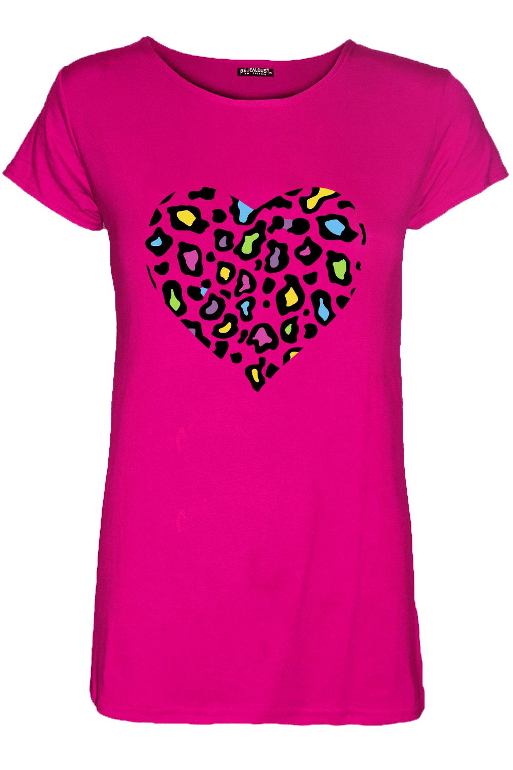 Ladies Women Animal Print Cap Sleeve Summer Casual Basic Baggy Basic T Shirt Top - Picture 6 of 26