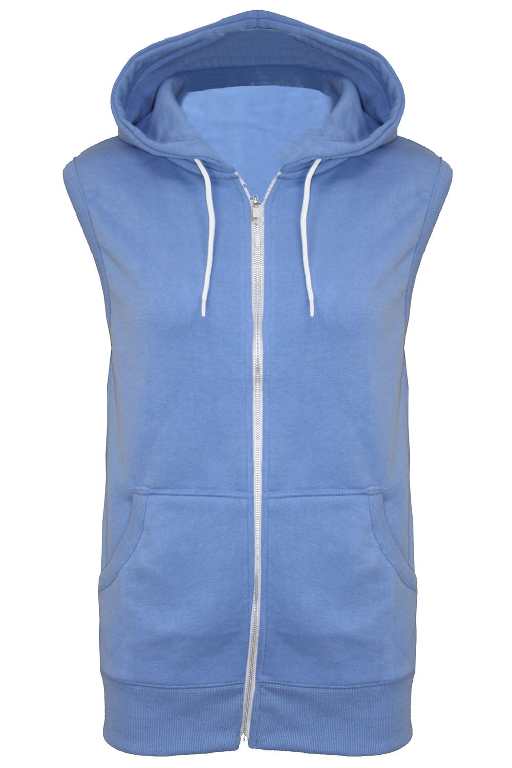 Mens Sleeveless Hooded Zipper Sweatshirt Hoodie Casual Gilet Jacket ...