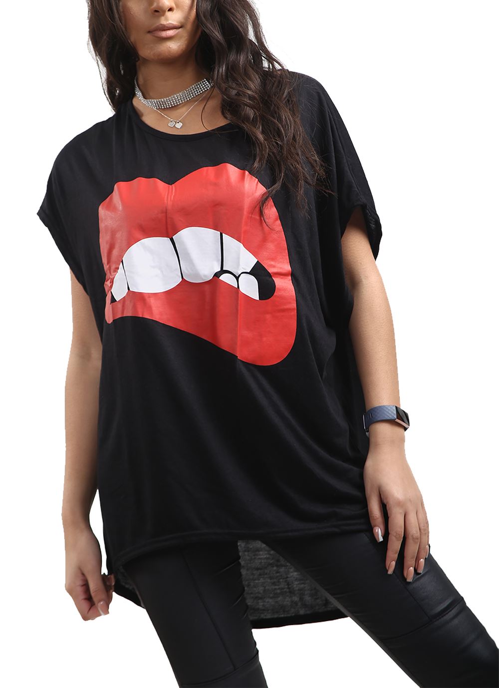 Ladies Los Angeles Off Shoulder Bardot Baggy T Shirt Women Batwing Lagenlook Top - Picture 39 of 65