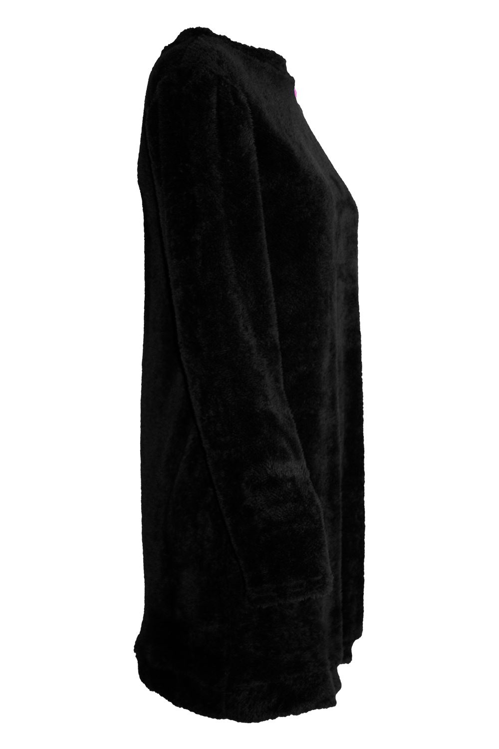 Womens Fluffy Faux Fur Long Sleeve Ladies Fleece Baggy Oversized Jumper Dress - Picture 3 of 22