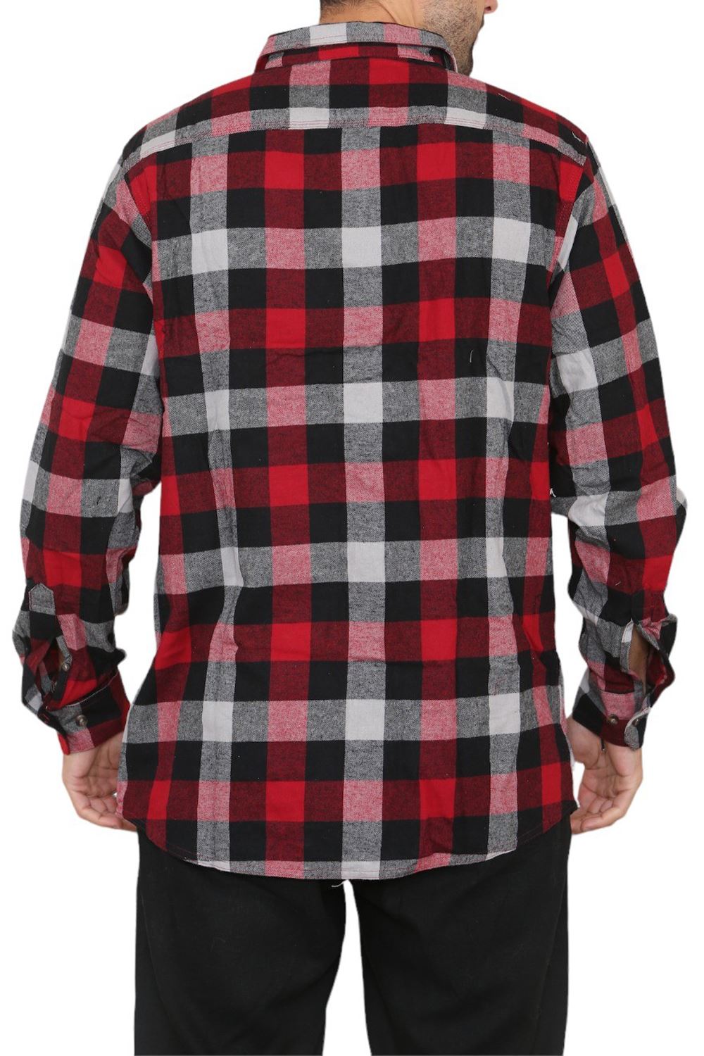 New Men Collared Causal Flannel Casual Long Sleeve Outdoor Shirt Plain Shirt UK - Picture 7 of 13