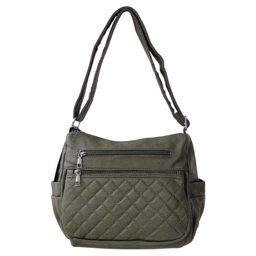 Womens Crossbody Handbag Ladies Quilted Shoulder Bag Multiple Zips Lightweight - Picture 9 of 28