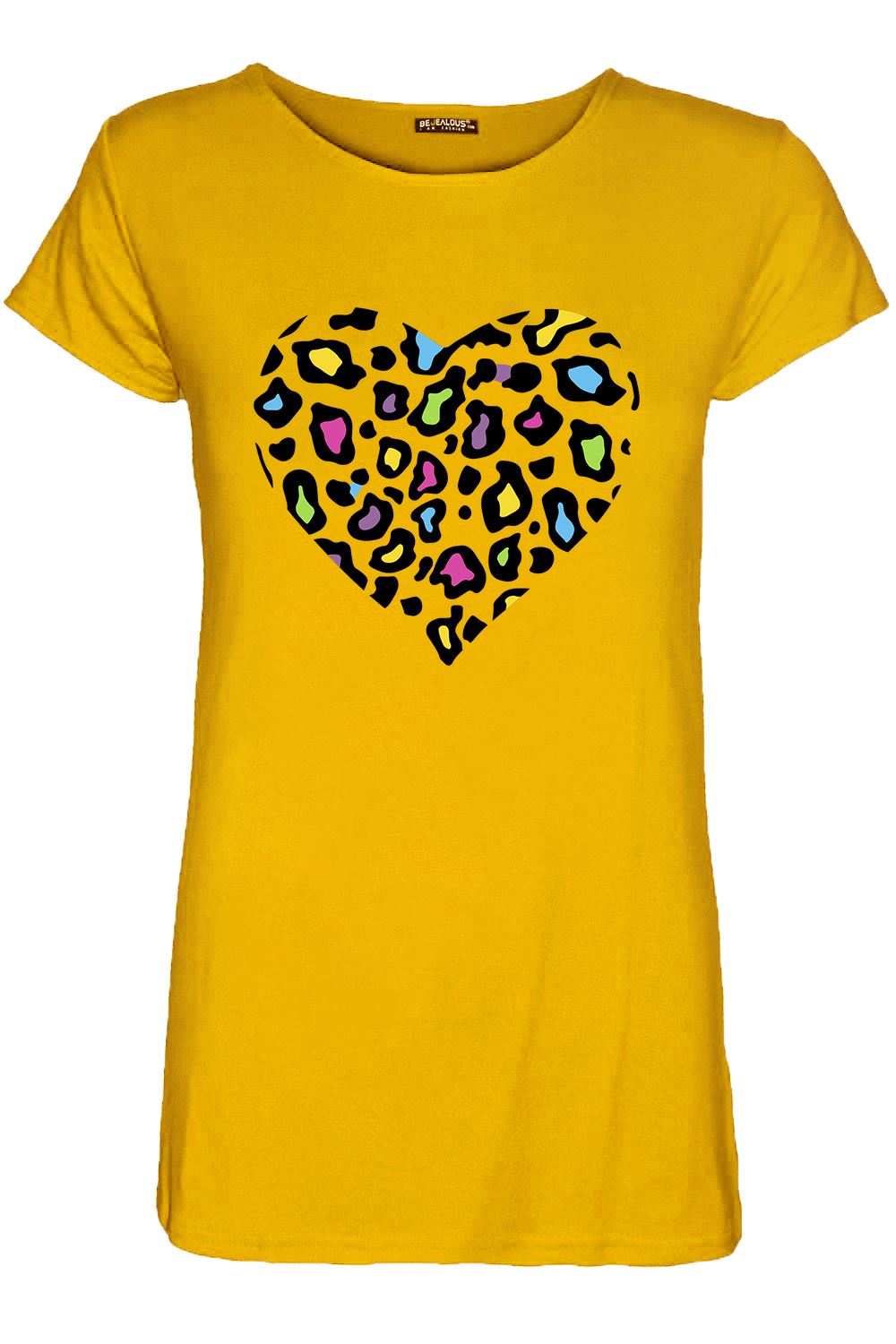 Ladies Women Animal Print Cap Sleeve Summer Casual Basic Baggy Basic T Shirt Top - Picture 8 of 26