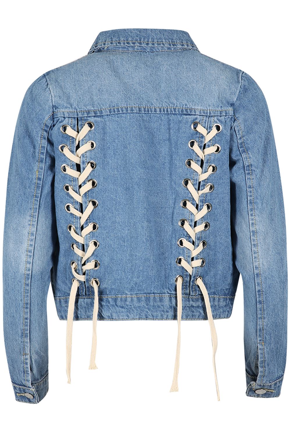 Womens Ladies Denim Collared Front Pocket Button Down Biker Coat Cropped Jacket Womens Ladies Denim Collared Front Pocket Button Down Biker Coat Cropped Jacket