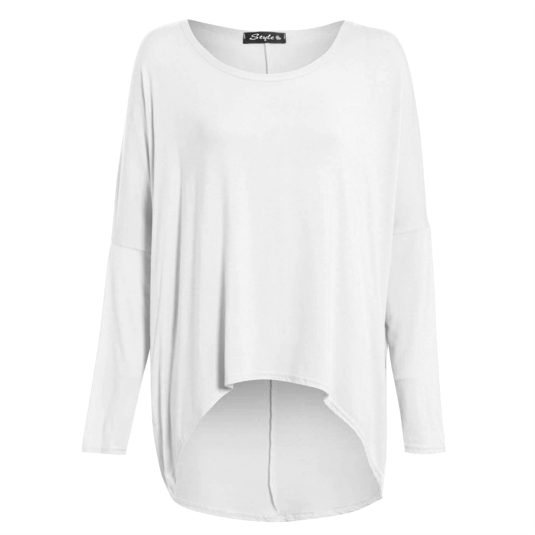 Plus Size Ladies Womens Oversize Lagenlook Baggy Off Shoulder Hi Lo Jumper Top - Picture 10 of 17