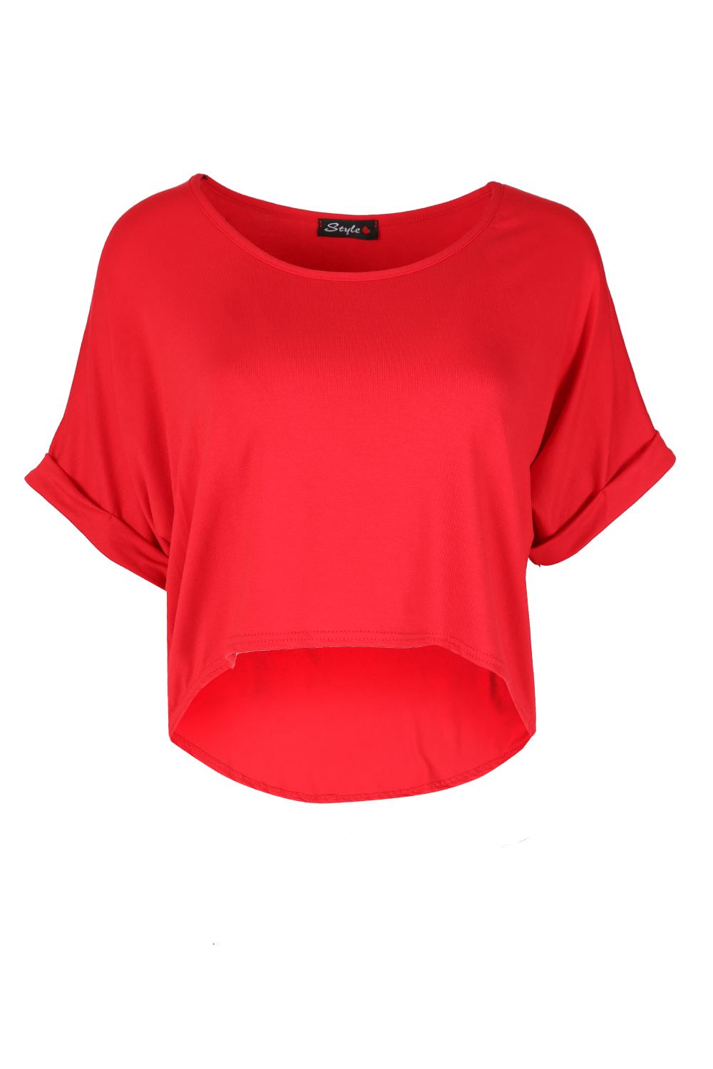 Ladies Dip Hem High Low Cropped Top 