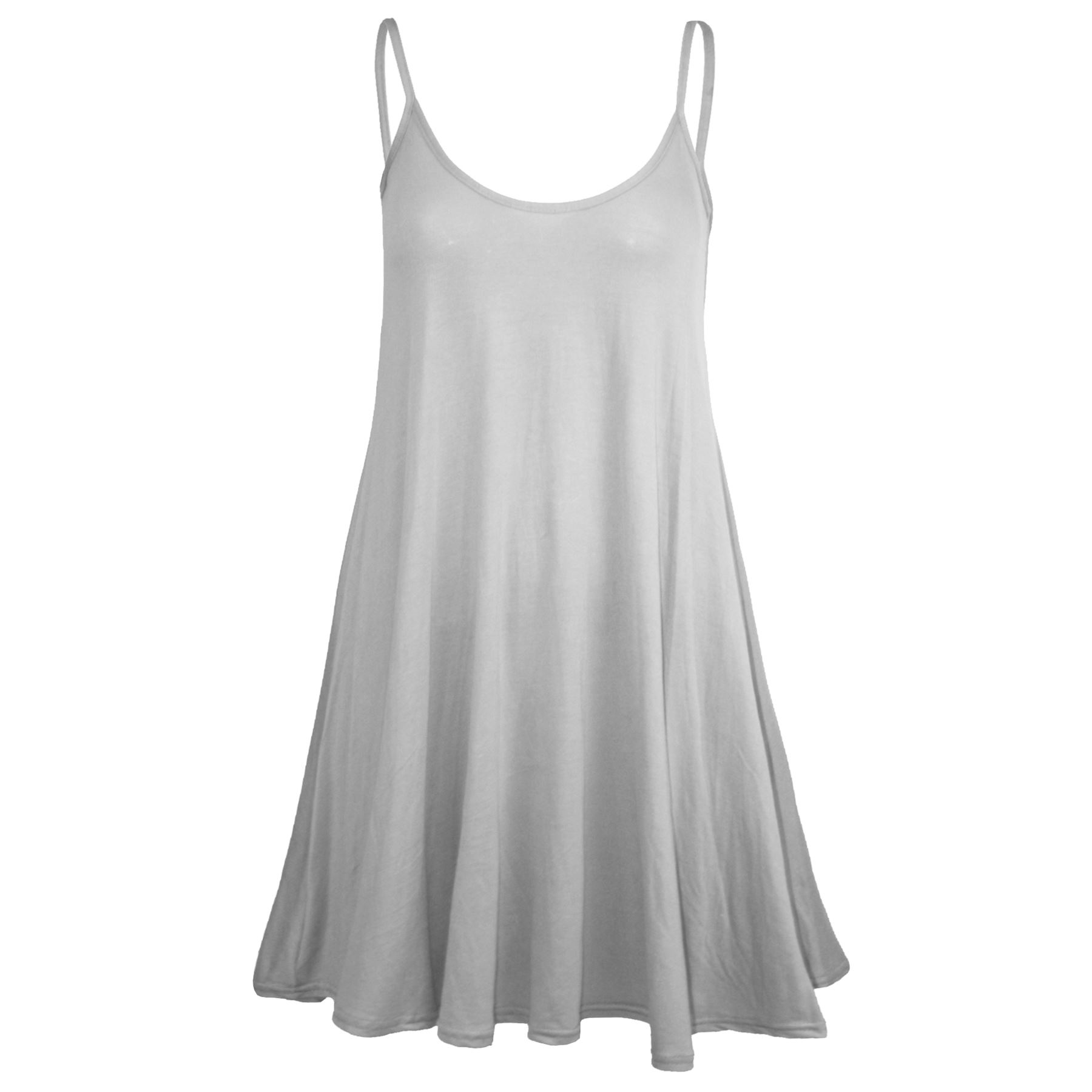 Ladies Sleeveless Camisole Womens Floaty Flare Strappy Skater Swing Dress - Picture 27 of 55
