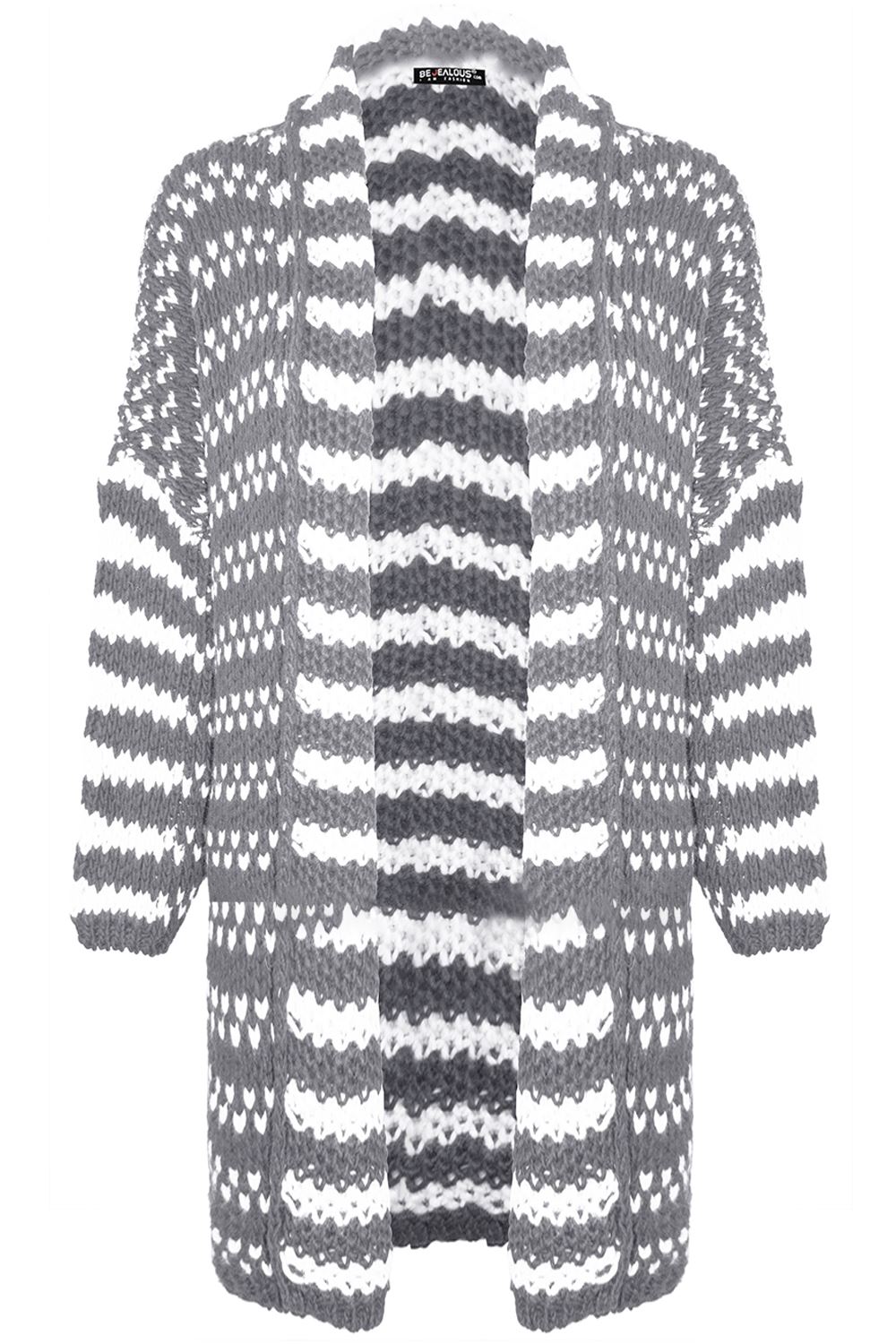 Womens Chunky Cable Knitted Baggy Oversized Ladies Long Sleeve Duster Cardigan - Picture 7 of 7