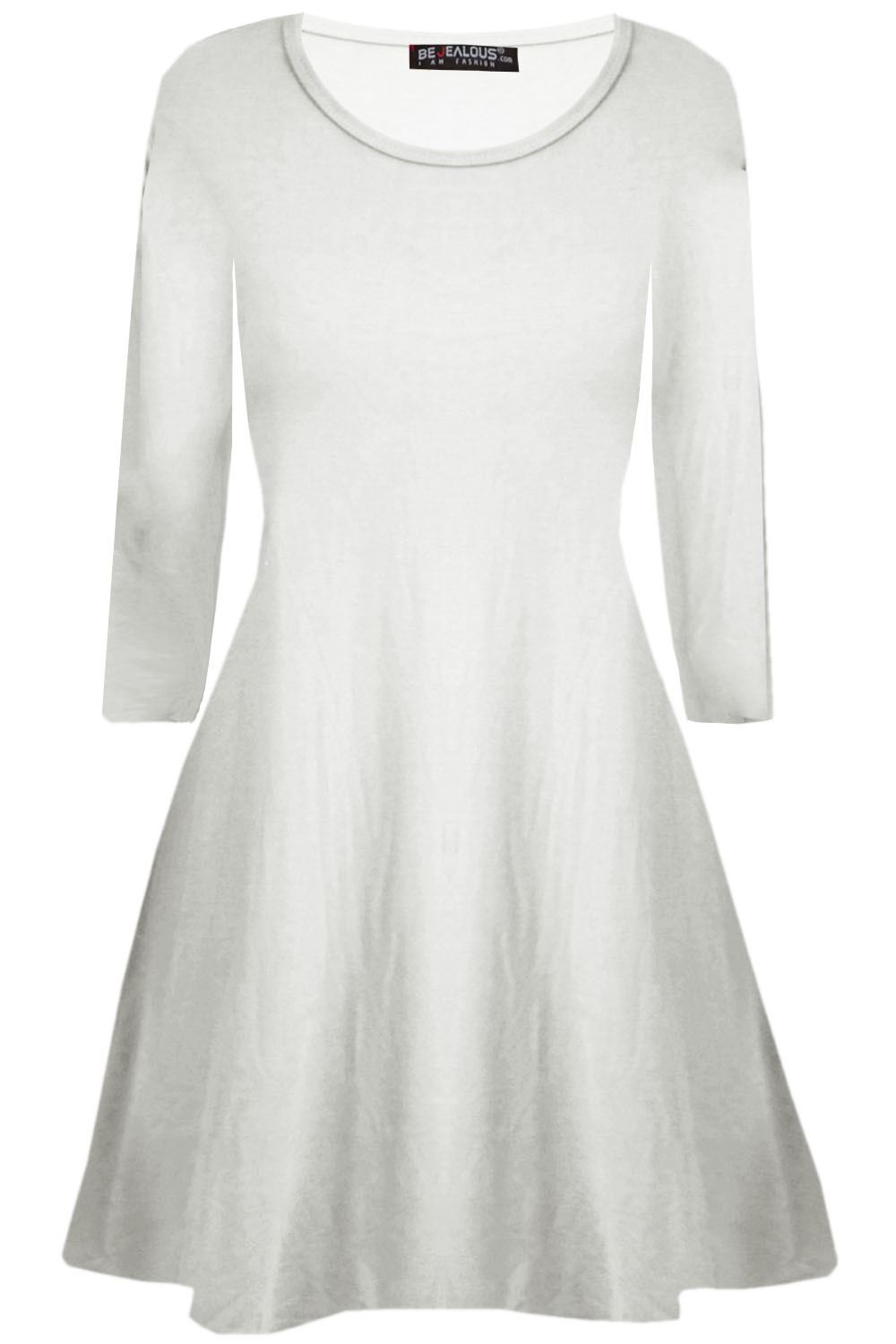Round Neck Plain Long Sleeve Party Dresses