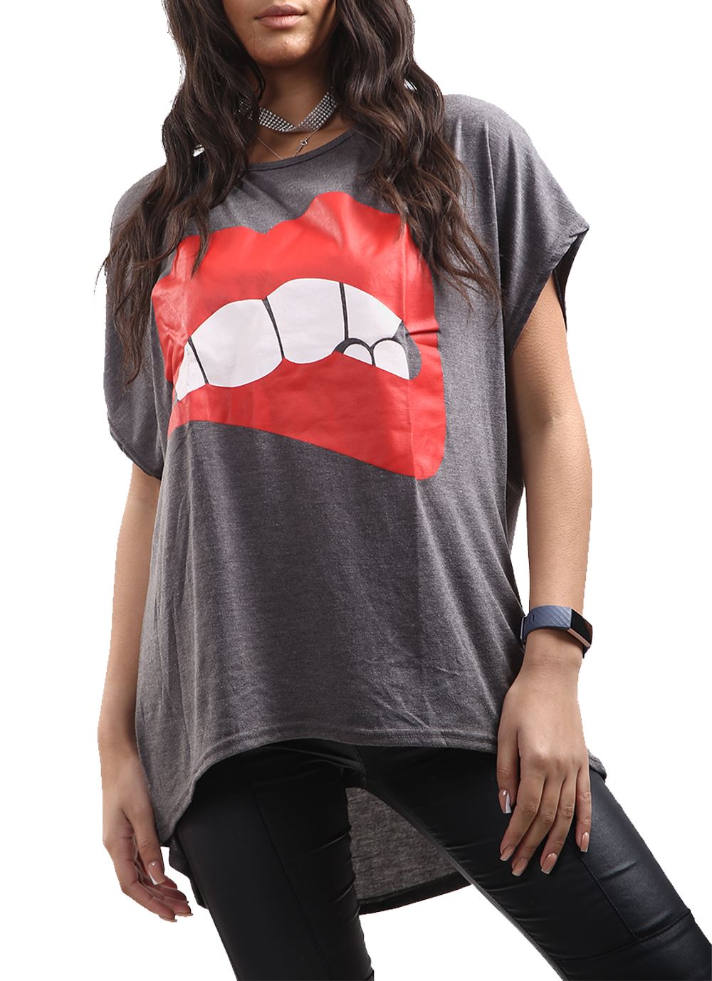 Ladies Los Angeles Off Shoulder Bardot Baggy T Shirt Women Batwing Lagenlook Top - Picture 42 of 65