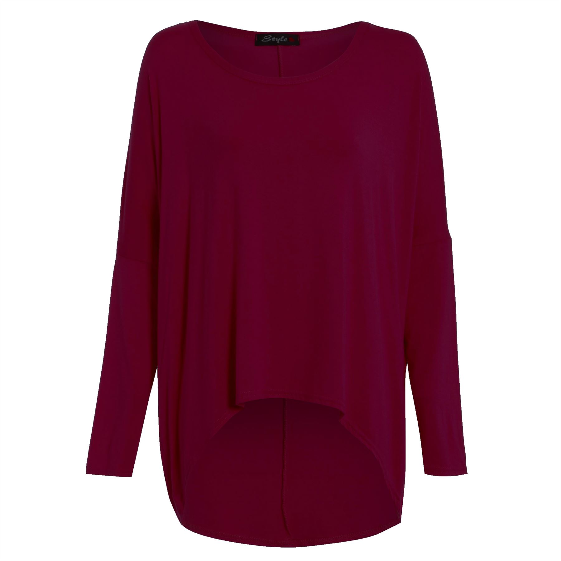 Plus Size Ladies Womens Oversize Lagenlook Baggy Off Shoulder Hi Lo Jumper Top - Picture 7 of 17