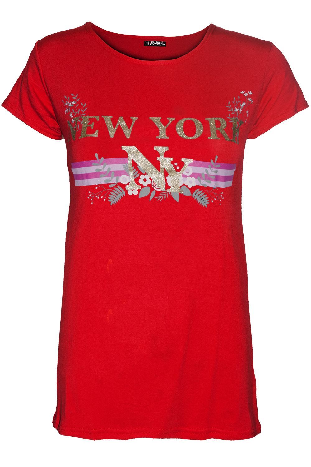 Womens Ladies Turn Up Sleeve Round Neck Curved Hem Bonjour Jersey T-Shirt Top - Picture 22 of 49