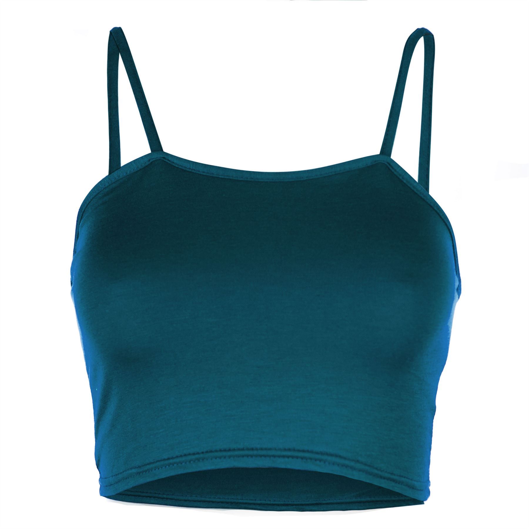 Ladies Womens Plain Bandeau Sleeveless Strappy Camisole Bralet Boobtube Crop Top - Picture 37 of 43