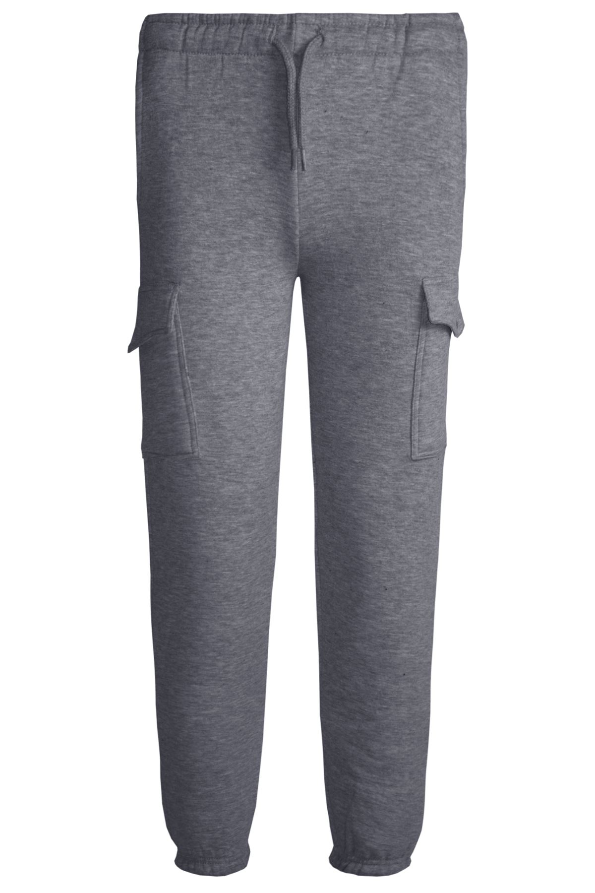 Kids Girls Boys Cargo Pants High Waist Athletic Pockets Trouser Fleece Sweatpant - Picture 5 of 16