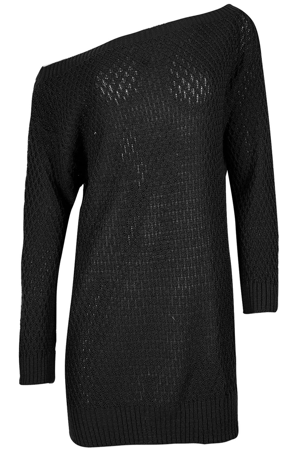 Ladies Womens Off Shoulder Chunky Knit Oversized Baggy Tunic Jumper Mini Dress eBay