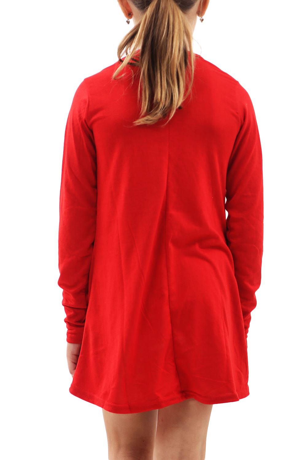 Kinder Mädchen Weihnachten Xmas Rundhals Weihnachtsmann Kostüm CandyStick Swing Kleid - Bild 45 von 64