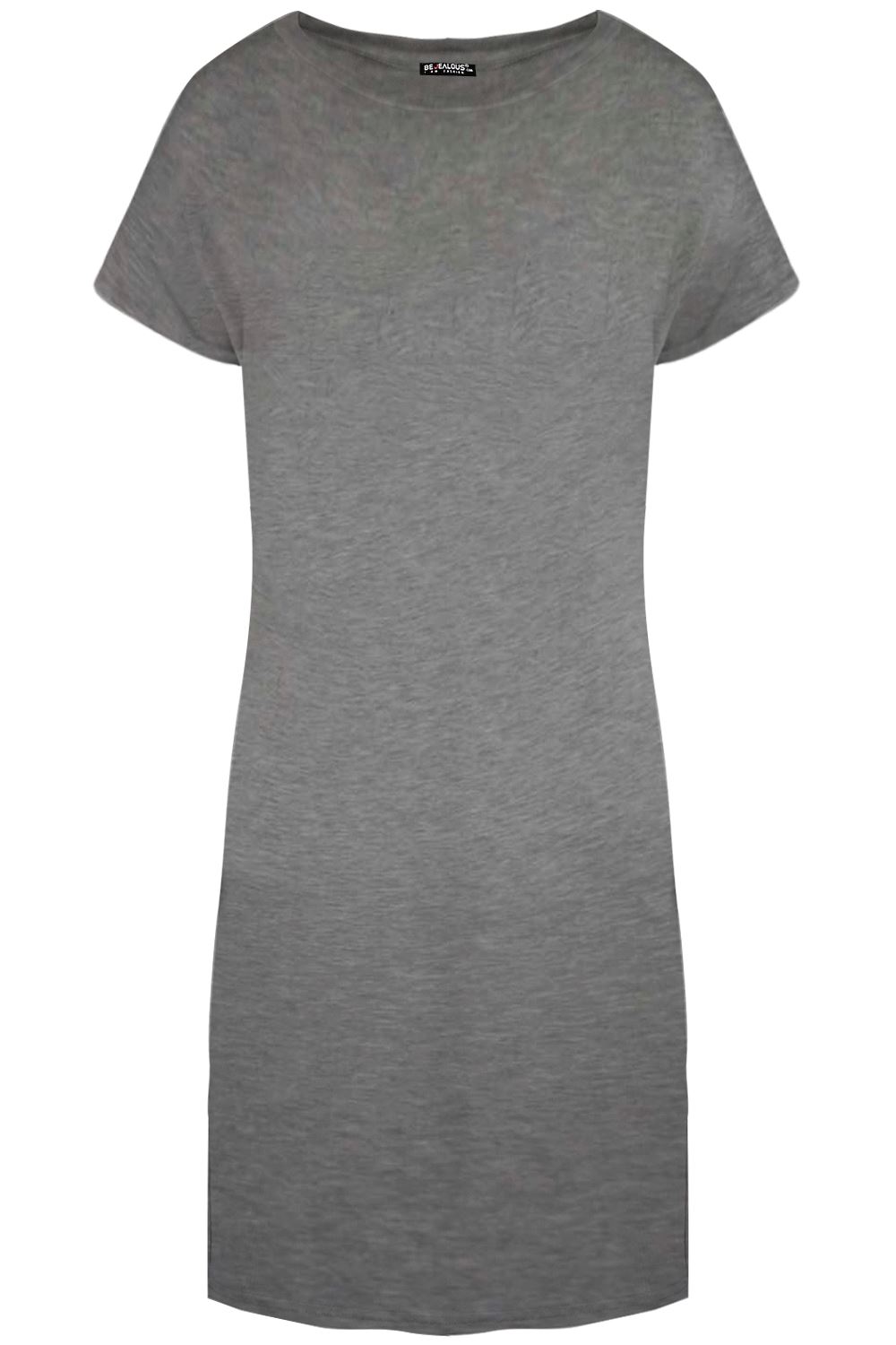 Ladies Womens Tunic Baggy Longline Oversized Short Sleeve T Shirt Mini PJ Dress - Picture 42 of 68