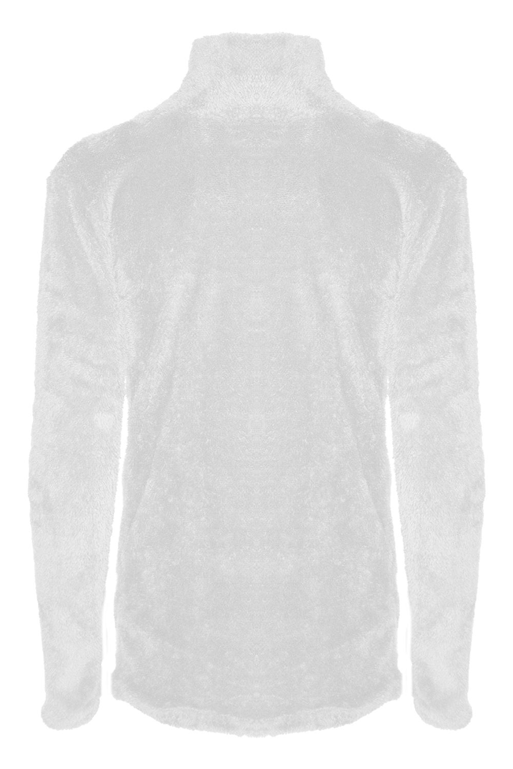Womens Ladies Turtle Cowl Neck Fluffy Faux Fur Long Sleeve Baggy Fleece Jumper - Picture 10 of 22