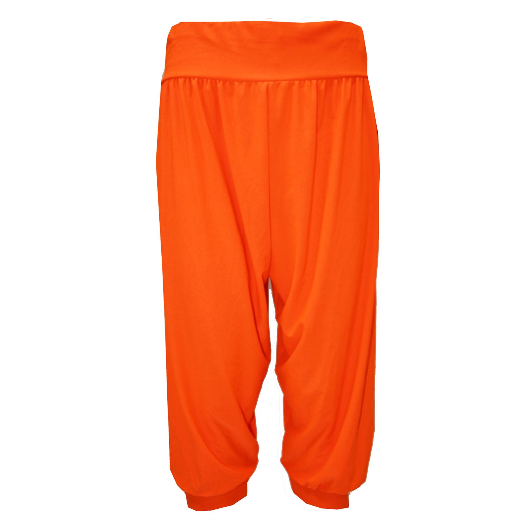Women Ladies Plain 3/4 Ali Baba Cropped Harem Baggy Loose Leggings Trouser Pants - Picture 22 of 22