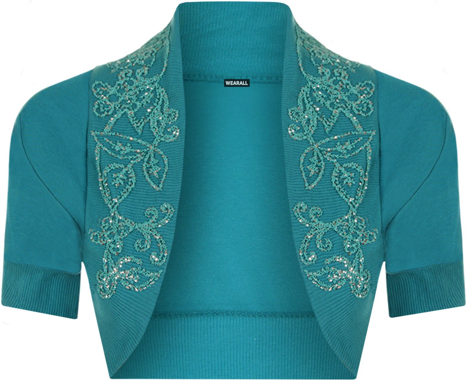 Womens Short Sleeves Bolero Cropped Top Ladies Open Cardigan Short