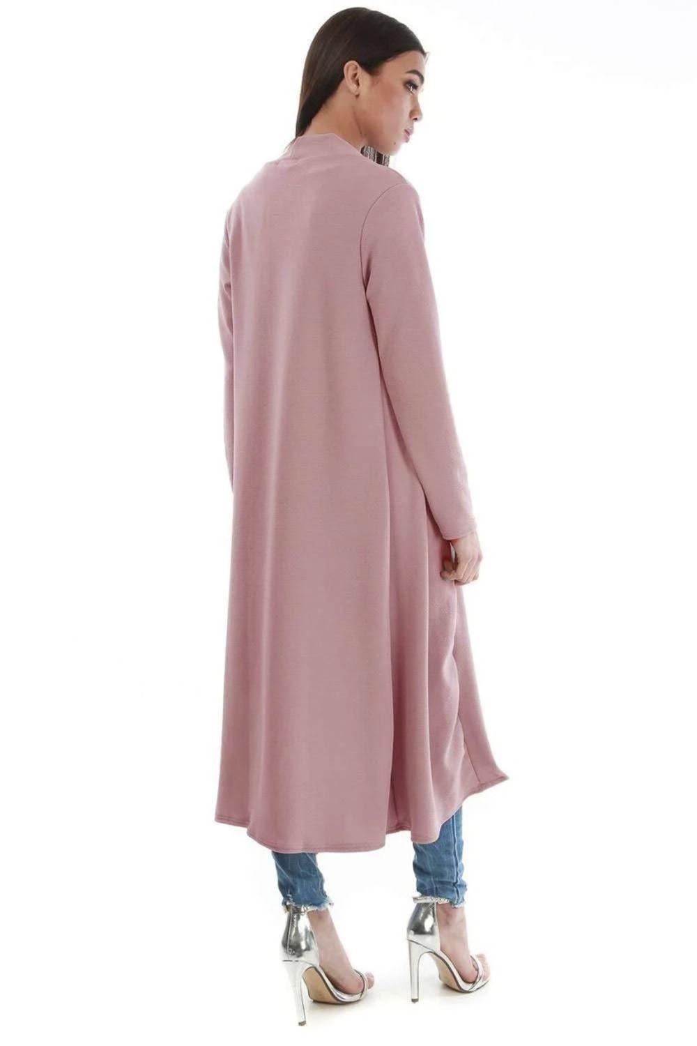 Plain Band Full Sleeves Oversize Baggy Open Front Duster Womens Cardigan - Picture 33 of 51