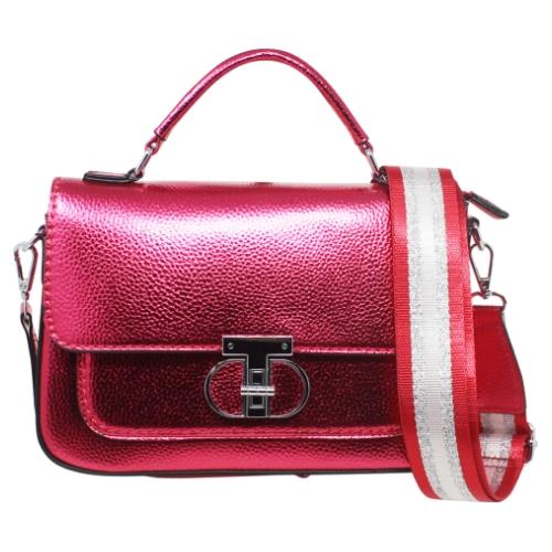 Chic Ladies Metallic Satchel Bag with Adjustable Crossbody Strap, Small Purse - Picture 21 of 32
