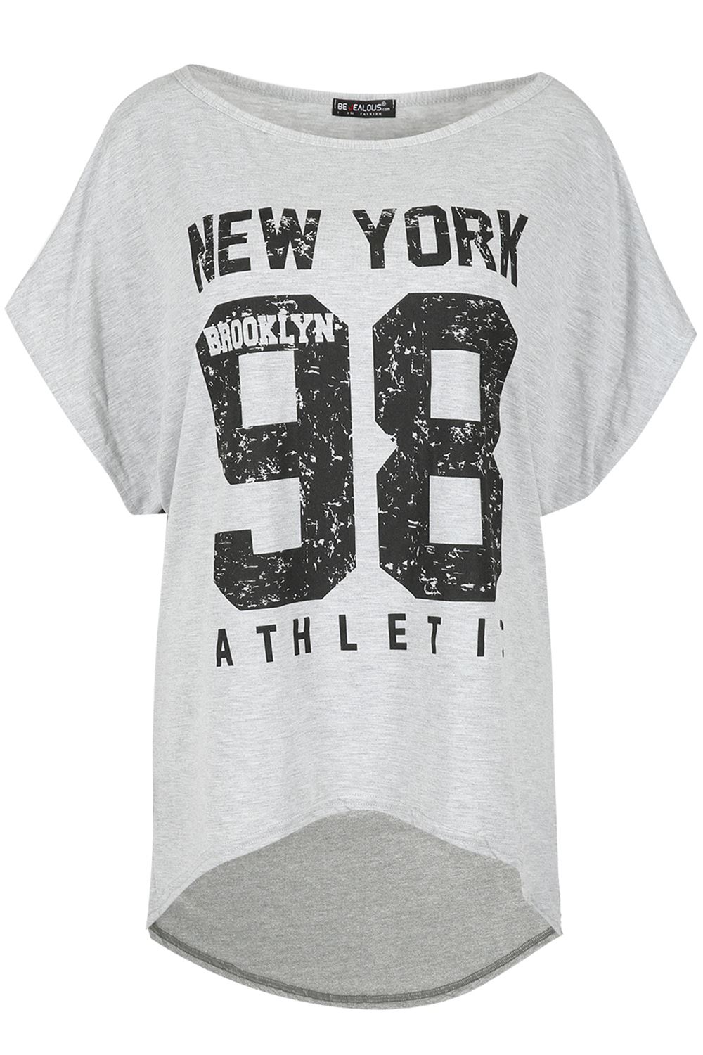 Ladies Womens PARIS 76 Printed Oversized Baggy Lagenlook Off Shoulder Tshirt Top - Picture 24 of 61