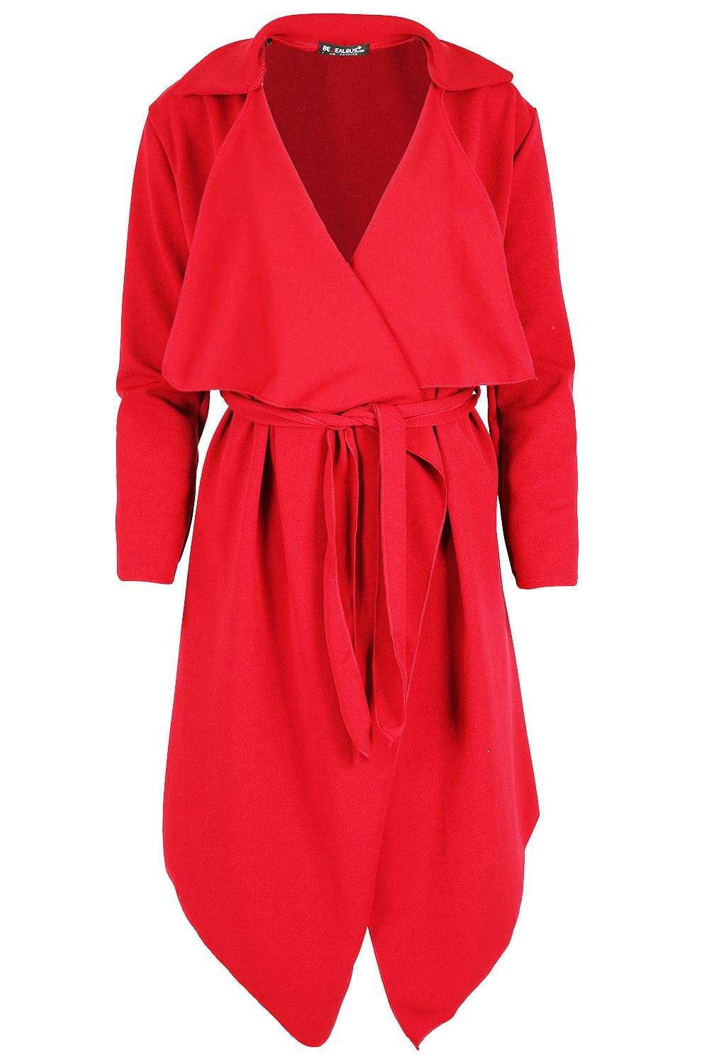 Womens Cape Cardigan Waterfall 3/4 Sleeve Italian Blazer Ladies Belted Jacket - Picture 3 of 24