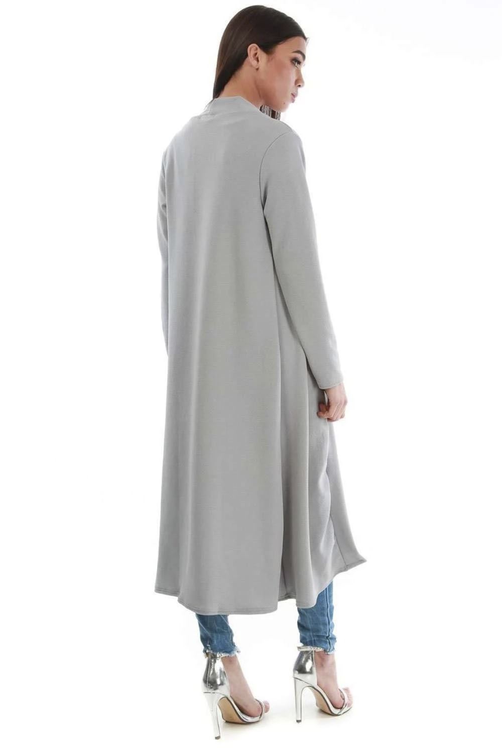 Plain Band Full Sleeves Oversize Baggy Open Front Duster Womens Cardigan - Picture 45 of 51