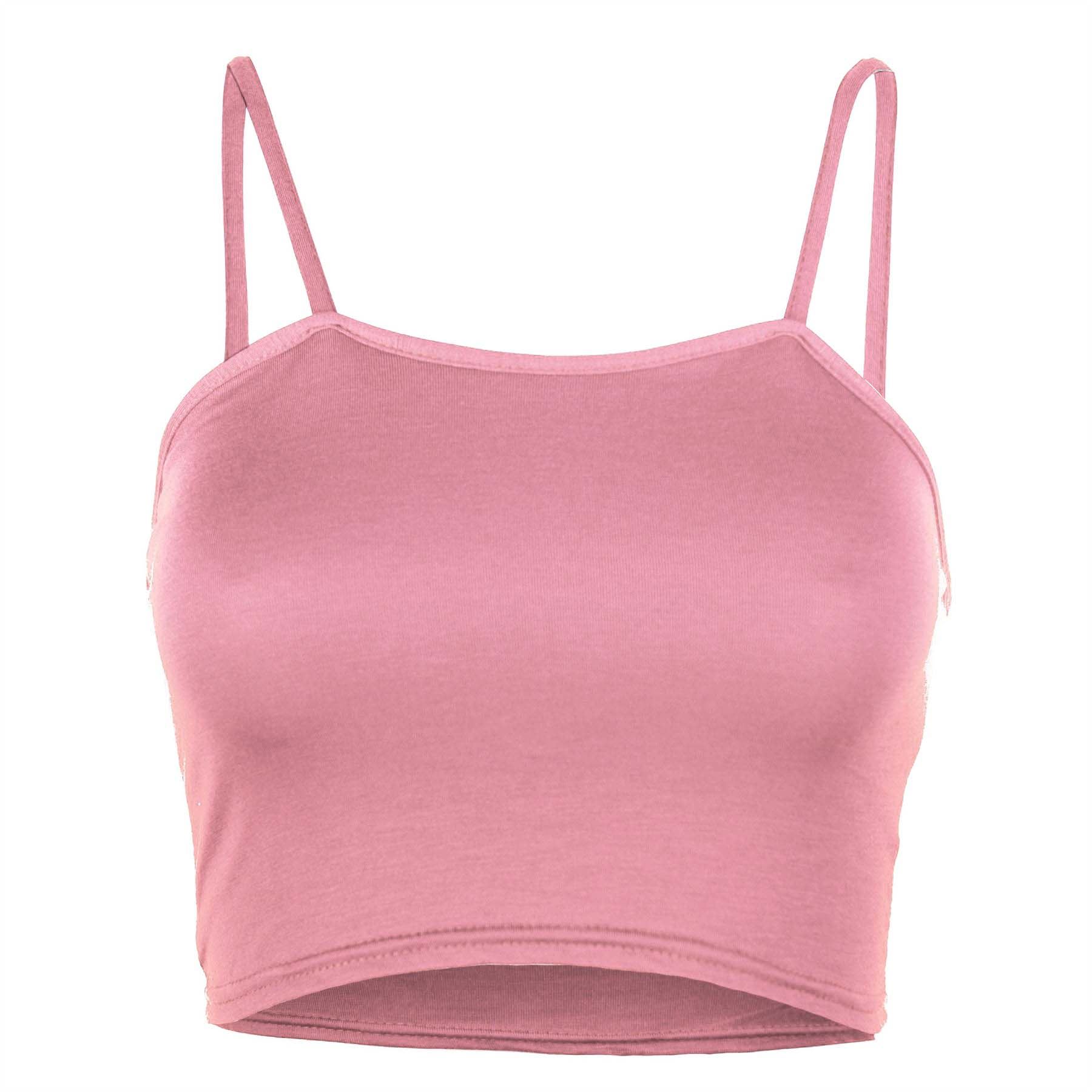 Ladies Womens Plain Bandeau Sleeveless Strappy Camisole Bralet Boobtube Crop Top - Picture 12 of 43
