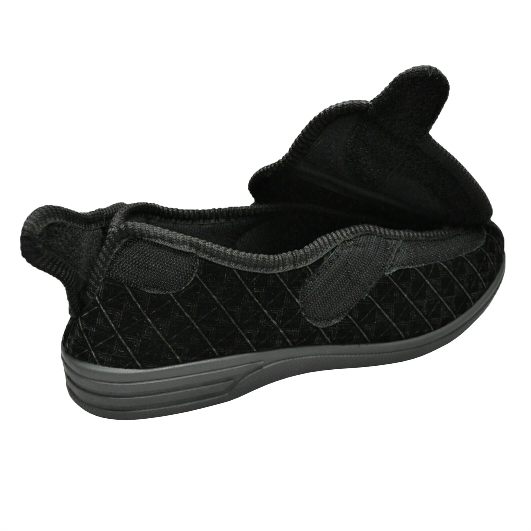 Mens Extra EEE Fit Wide Opening Diabetic Orthopaedic House Hard Sole Slippers - Picture 13 of 20