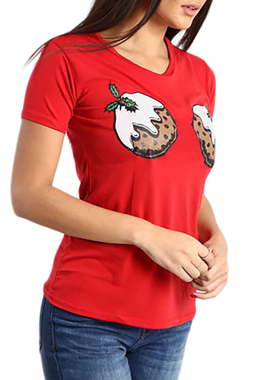 Womens Ladies Santa Costume Belt Print Long Sleeve Gift Christmas Xmas T Shirt - Picture 16 of 72