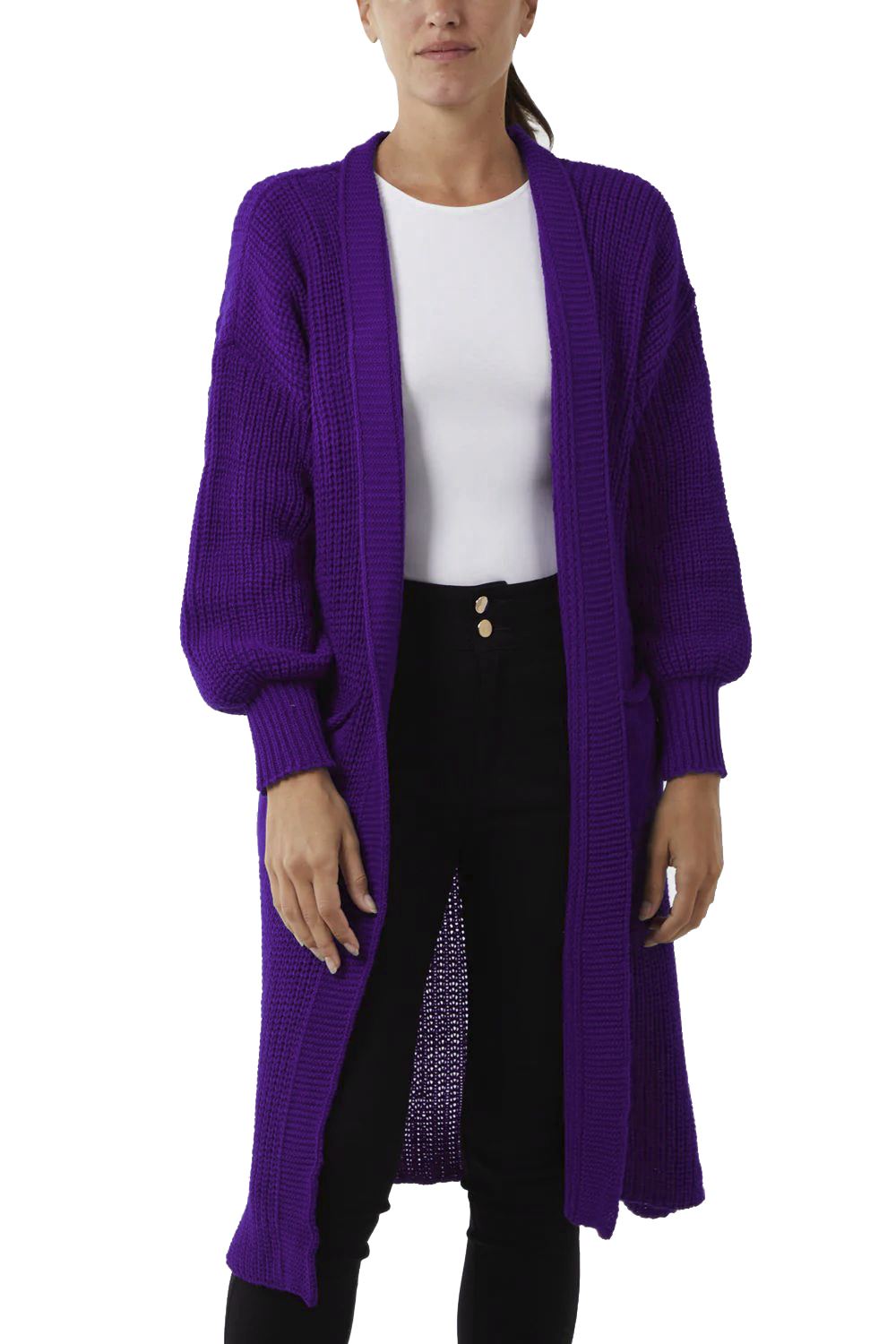 Ladies Cable Knitted Long Sleeve Warm Womens Open Front Chunky Oversize Cardigan - Picture 28 of 36