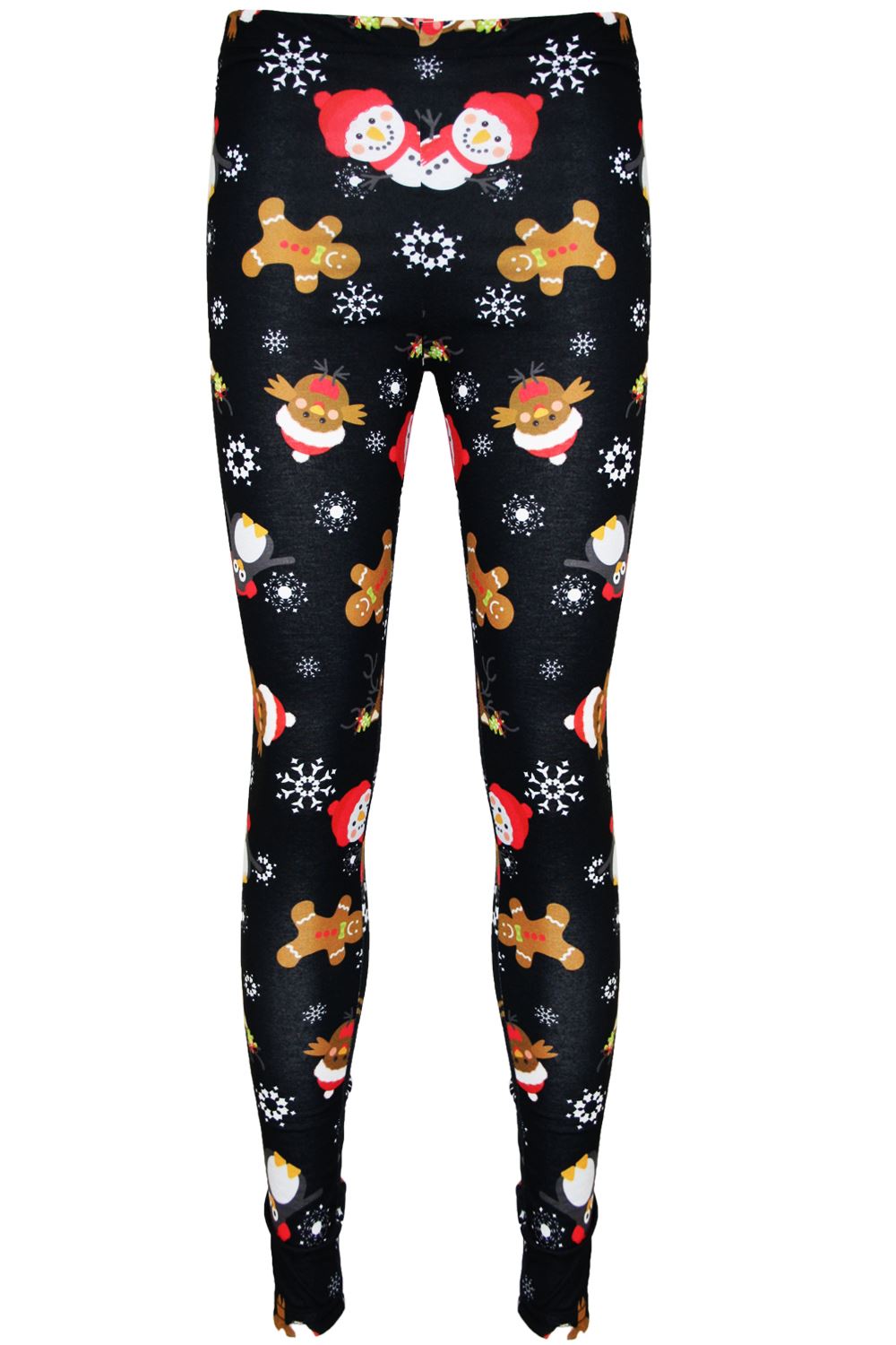 Ladies Womens Xmas Santa Reindeer Tartan Christmas Candy Stick Jeggings Leggings - Picture 5 of 40